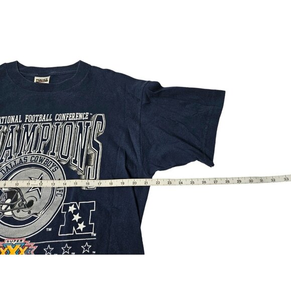 VTG 1996 Dallas Cowboys NFC Champions Super Bowl XXX T-Shirt Blue Mens XL 90s - Picture 7 of 8